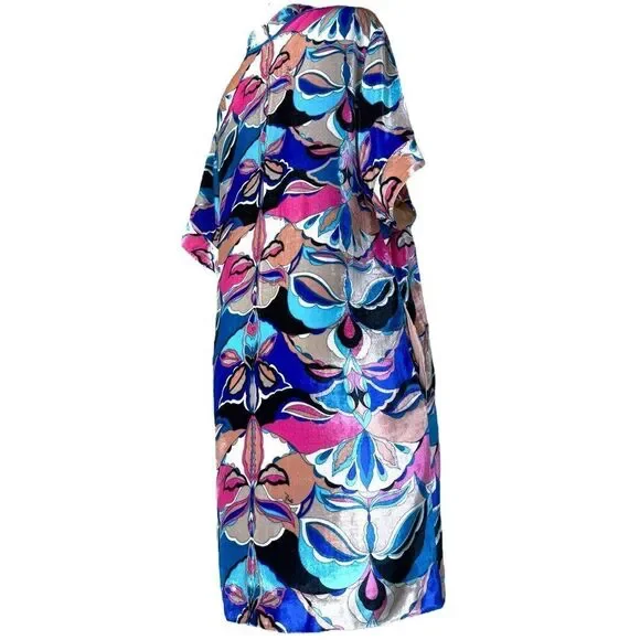 EMILIO PUCCI Multicolored Abstract Print Short Sleeve Shift Mini Dress S… - Picture 8 of 12